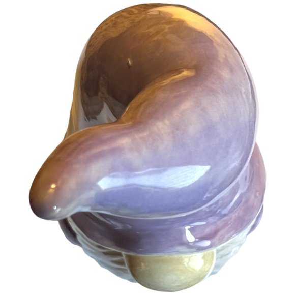 Hand-Painted GNOME Ceramic Decor Pastel Lilac 8.75" tall Whimsical - Picture 9 of 14